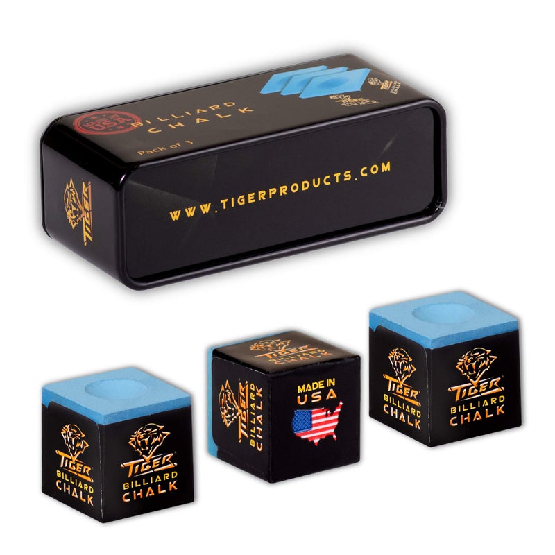 TigerProducts Tiger Pool cue Billiard Chalk - Blue - Pack of 3 - Image 3